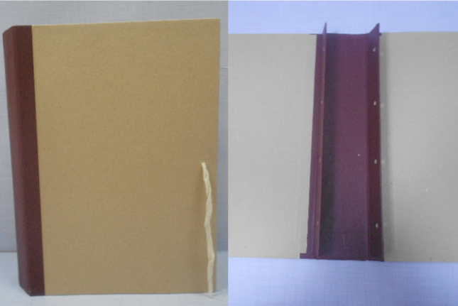Архивная папка с завязками оклеенная крафтом. Внутри 2 гребешка (4 отверстия) для подшивки документов. Корешок из бумвинила.